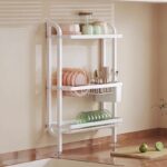 Kệ úp bát đĩa khe hẹp 2–3 tầng chống gỉ, tùy chọn kèm ống đựng đũa