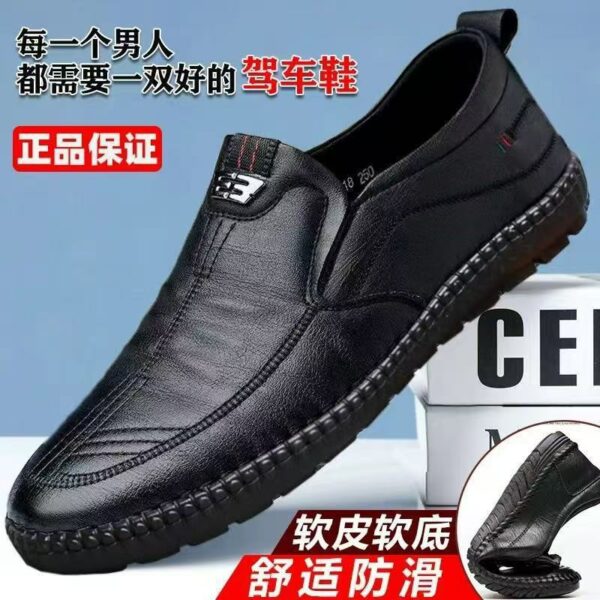 Giày da nam xỏ chân đế mềm chống trượt