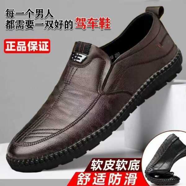 Giày da nam xỏ chân đế mềm chống trượt