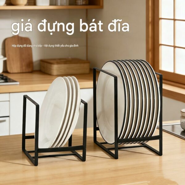 Kệ chia đĩa úp bát trong tủ bếp thép các-bon, bản lớn/nhỏ, tùy chọn dải chống trượt