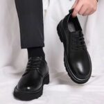 Giày da nam công sở buộc dây đế mềm chống trượt