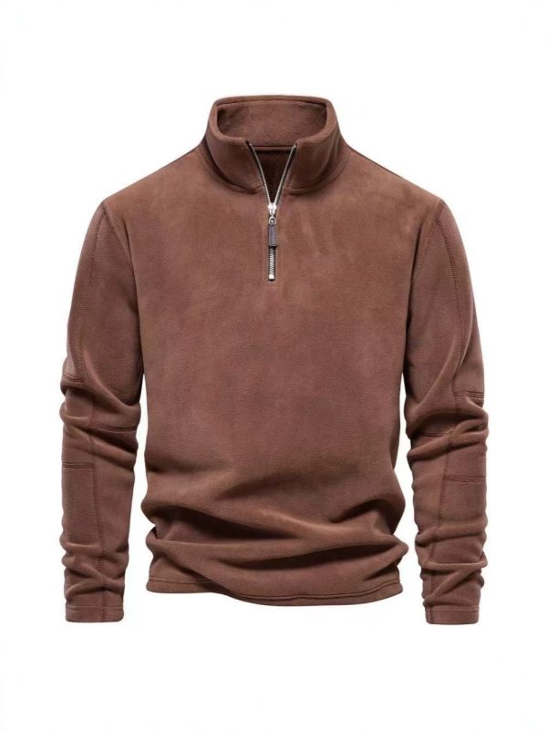 Áo hoodie nam nỉ lông cừu cổ đứng dày ấm