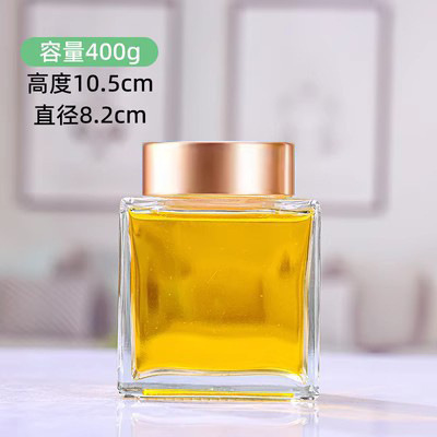 Chai Thủy Tinh Vuông Dẹt Đựng Mật Ong