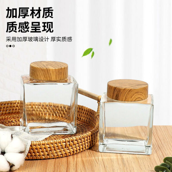 Chai Thủy Tinh Vuông Dẹt Đựng Mật Ong