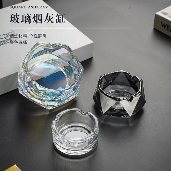 Gạt tàn thủy tinh lục giác và tròn
