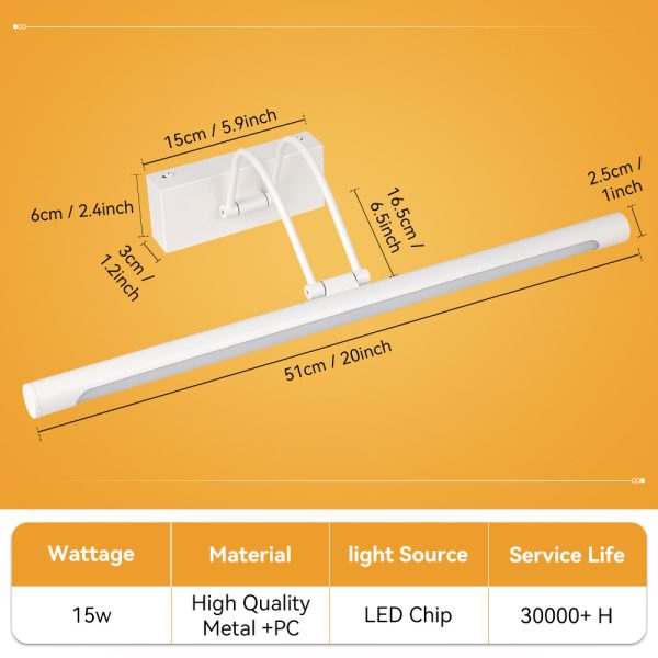 Đèn LED gương dạng thanh đổi ba màu