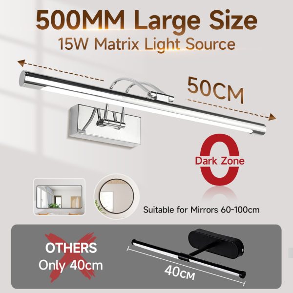 Đèn LED gương dạng thanh đổi ba màu