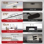 Đèn LED gương dạng thanh đổi ba màu