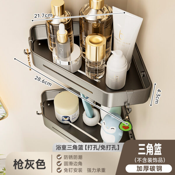 Bộ phụ kiện phòng tắm màu trắng kem và xám súng