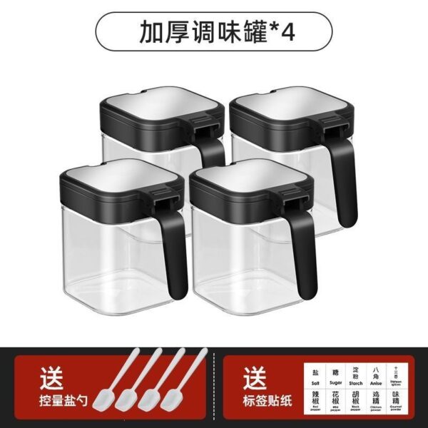 Bộ Hũ Thủy Tinh Đựng Gia Vị Nắp Inox