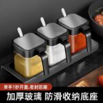 Bộ Hũ Thủy Tinh Đựng Gia Vị Nắp Inox