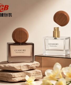 Chai Thủy Tinh Vuông Đáy Dày Nắp Gỗ Tròn