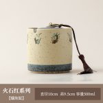 Gạt tàn sứ đỏ dáng trụ có nắp