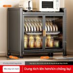 Tủ úp bát đĩa để bàn 2–3 tầng lưng kim loại, bản 45 cm và bản dài 60 cm, màu đen