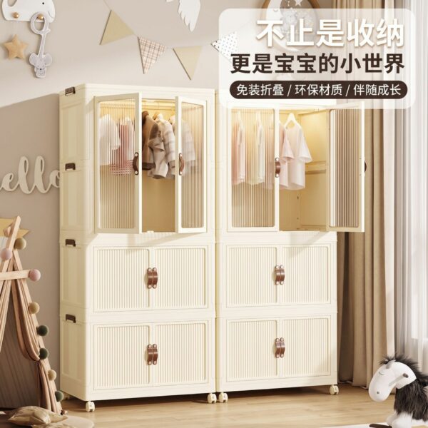 Tủ quần áo trẻ em lắp ghép có bánh xe