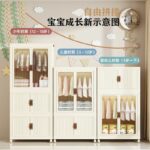 Tủ quần áo trẻ em lắp ghép có bánh xe