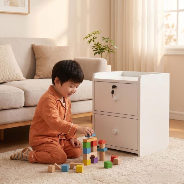 Tủ Đầu Giường Nhiều Ngăn Có Khóa