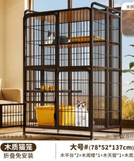 Lồng Mèo Gấp Gọn Nhiều Tầng Kèm Sàn Gỗ