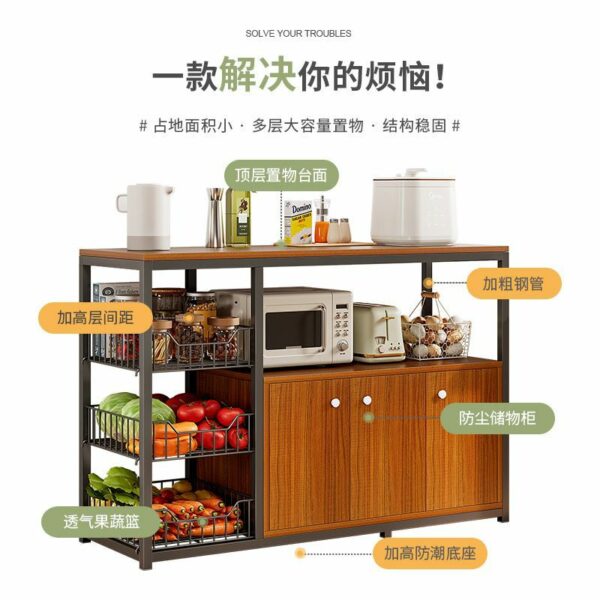 Tủ Kệ Bếp Nhiều Tầng Có Cánh Cửa