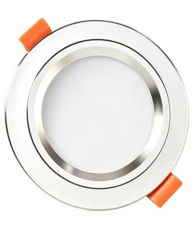 Đèn LED âm trần ba màu 3 W viền vàng