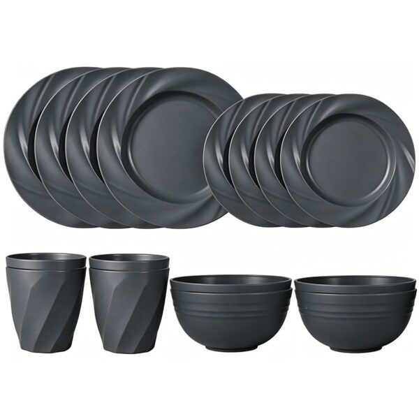 Bộ bát đĩa cốc sợi lúa mì 16 món