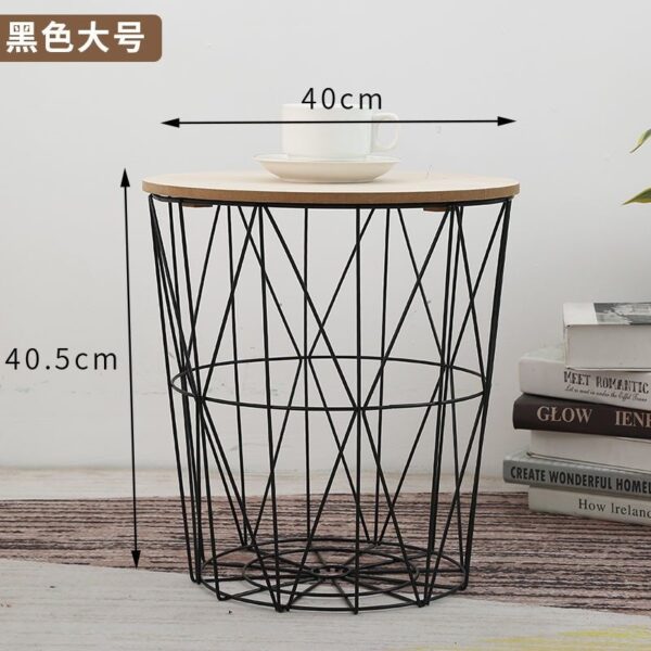 Bàn Đầu Giường Khung Sắt Kèm Nắp Gỗ