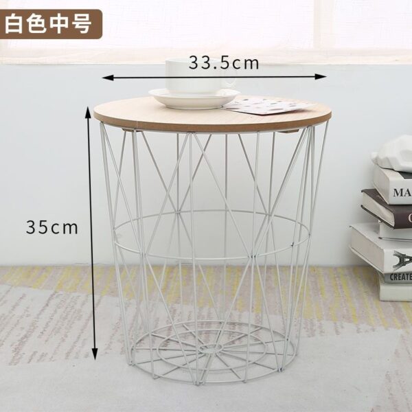 Bàn Đầu Giường Khung Sắt Kèm Nắp Gỗ
