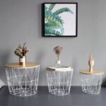 Bàn Đầu Giường Khung Sắt Kèm Nắp Gỗ