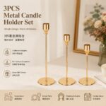 Bộ đế nến kim loại phong cách châu Âu