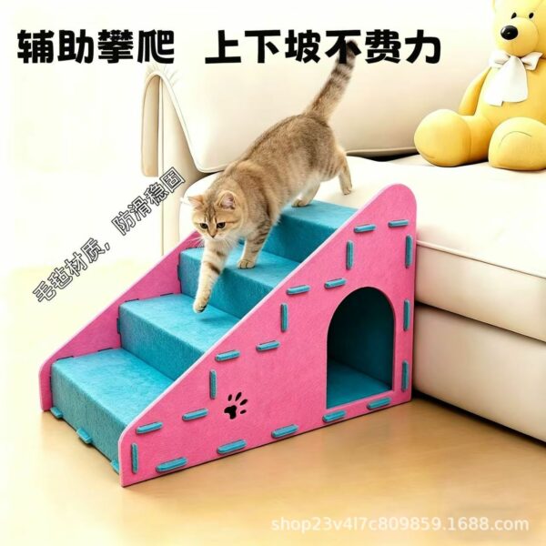 Nhà Nỉ Kết Hợp Cầu Dốc Cho Chó Mèo