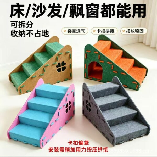 Nhà Nỉ Kết Hợp Cầu Dốc Cho Chó Mèo