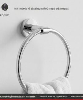 Vòng treo khăn thép không gỉ 304 lắp hút hoặc bắt vít