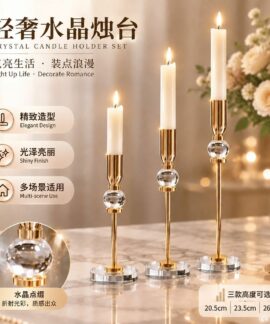 Bộ ba đế nến sắt trang trí bàn ăn