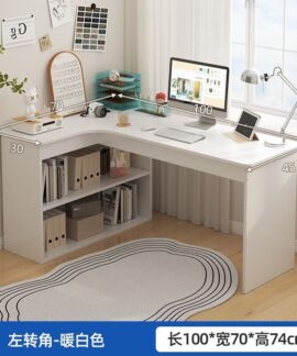 Bàn học góc kết hợp kệ sách và tủ