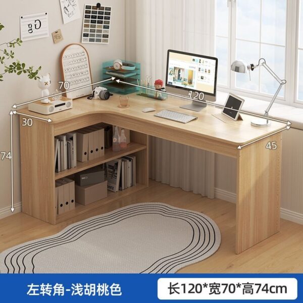 Bàn học góc kết hợp kệ sách và tủ