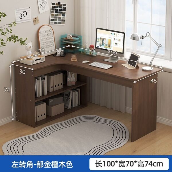 Bàn học góc kết hợp kệ sách và tủ
