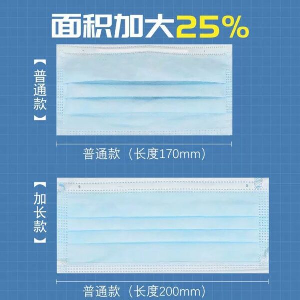 Khẩu trang 3 lớp cỡ lớn 20 × 9,5 cm