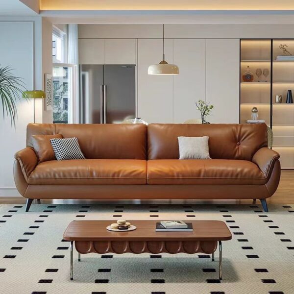Sofa thẳng phong cách Italy bọc da mèo cào