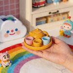 Bộ trà gốm mini họa tiết thú và màu pastel