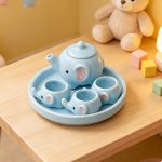 Bộ trà gốm mini họa tiết thú và màu pastel
