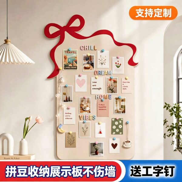 Bảng nỉ tự dính hình nơ treo ảnh