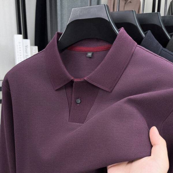 Áo dệt kim nam cổ V cotton tay dài