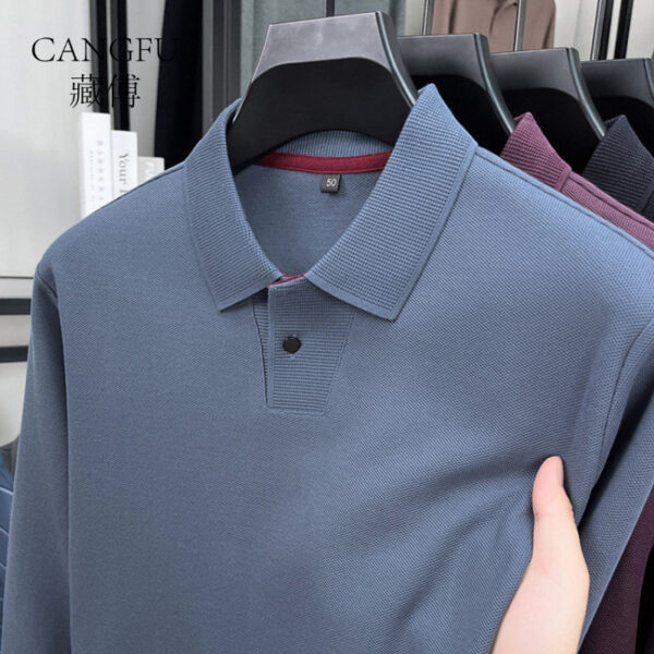 Áo dệt kim nam cổ V cotton tay dài