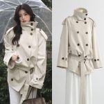 Áo trench coat nữ kèm thắt lưng, dáng dài (mẫu 37902)