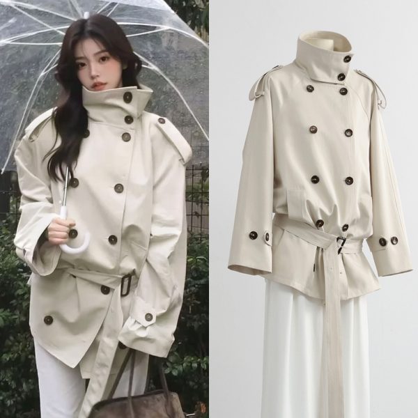 Áo trench coat nữ kèm thắt lưng, dáng dài (mẫu 37902)
