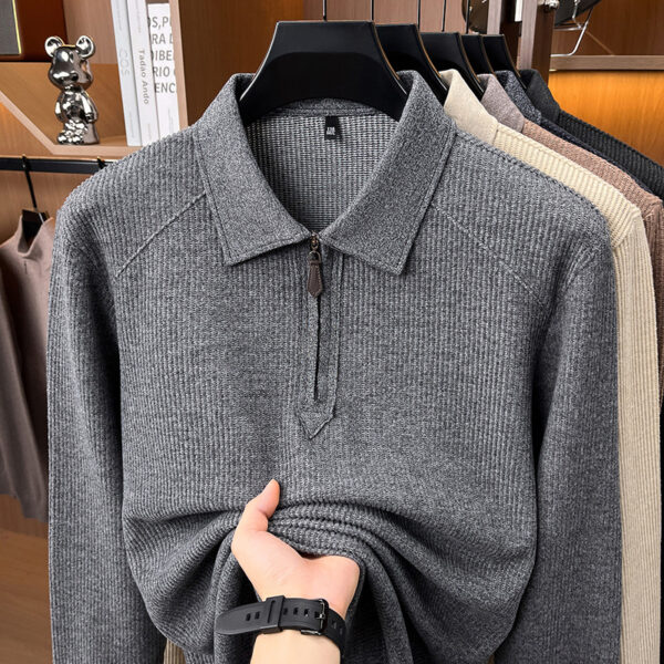 Áo Polo nam dệt kim nửa khóa tay dài mã 6608