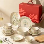 Bộ bát đĩa gốm sứ Hoa Dữ Gian phong cách Pháp, 11–62 món