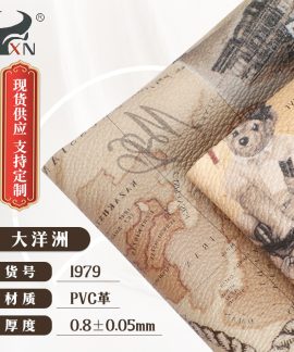 Da PVC in họa tiết gấu, khổ 137 cm