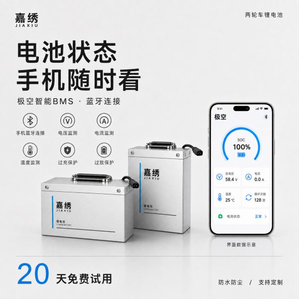 Bộ pin LiFePO4 60 V 30 Ah cho xe giao hàng dạng nằm