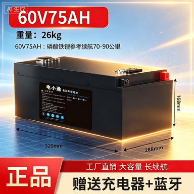 Bộ pin LiFePO4 xe ba bánh 60 V mã 35 A kèm sạc